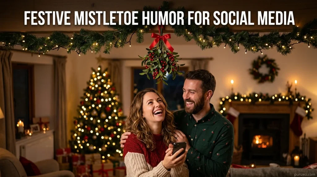 Festive Mistletoe Humor for Social Media
